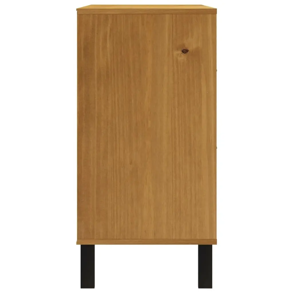 Drawer Cabinet Wooden Storage Organizer 110x40x80 cm Brown Solid Pine