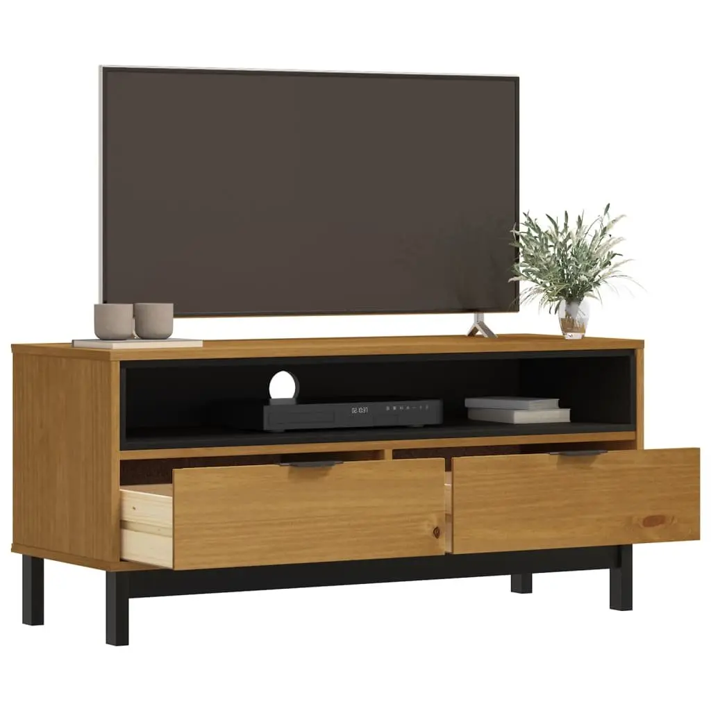 TV Cabinet 110x40x50cm Solid Pine Wood Storage Unit Brown Living Room Media