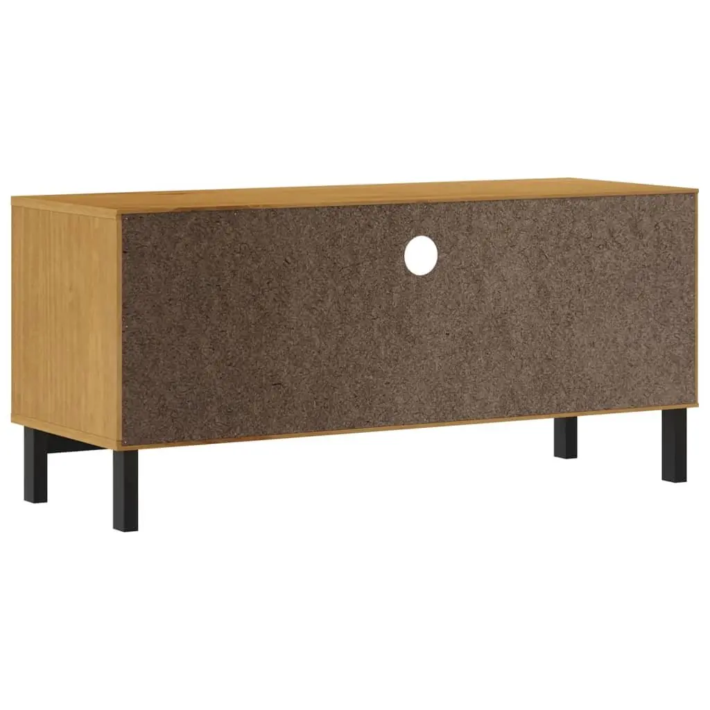 Brown Solid Pine Wood TV Cabinet 110x40x50 cm Media Unit with Storage