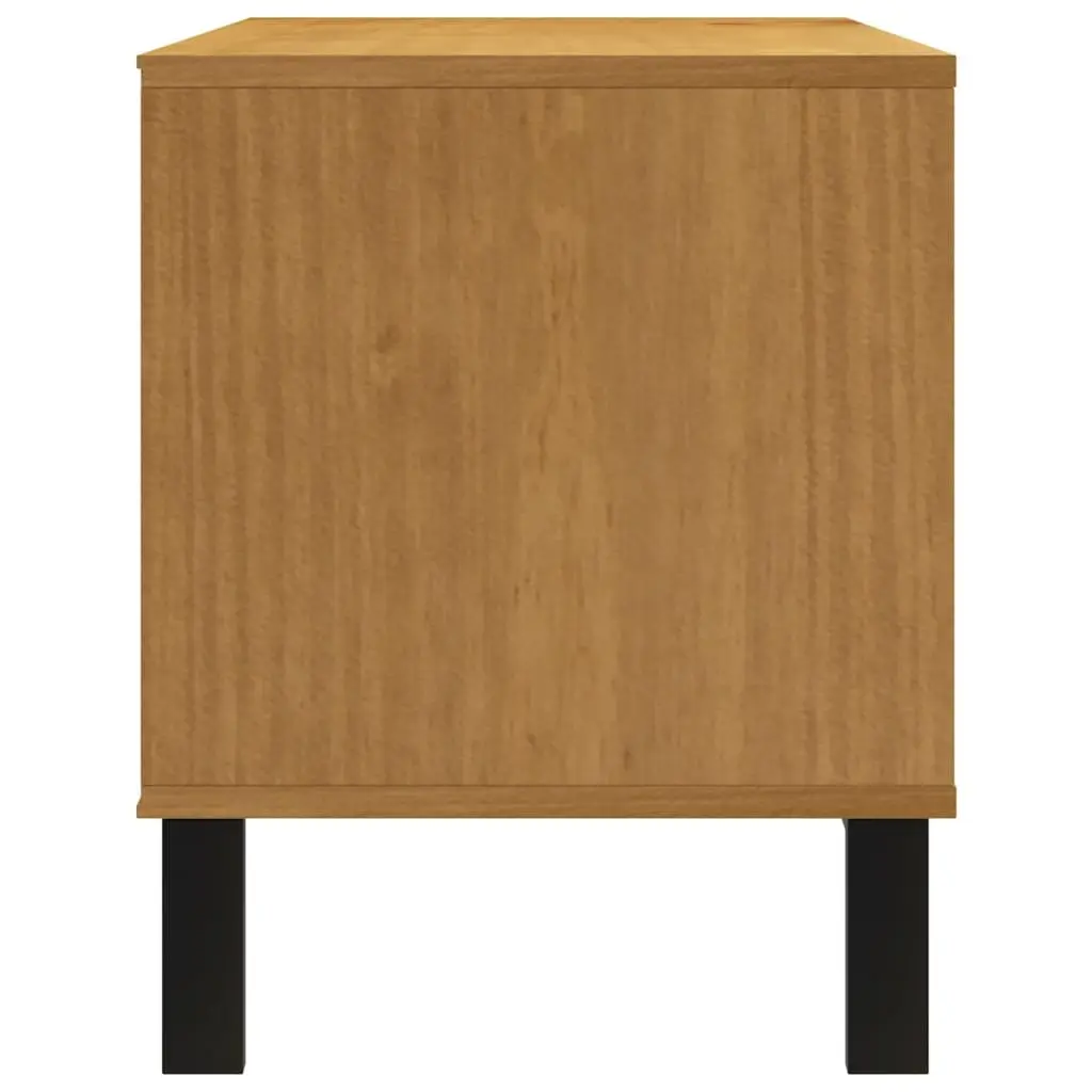 Brown Solid Pine Wood TV Cabinet 110x40x50 cm Media Unit with Storage
