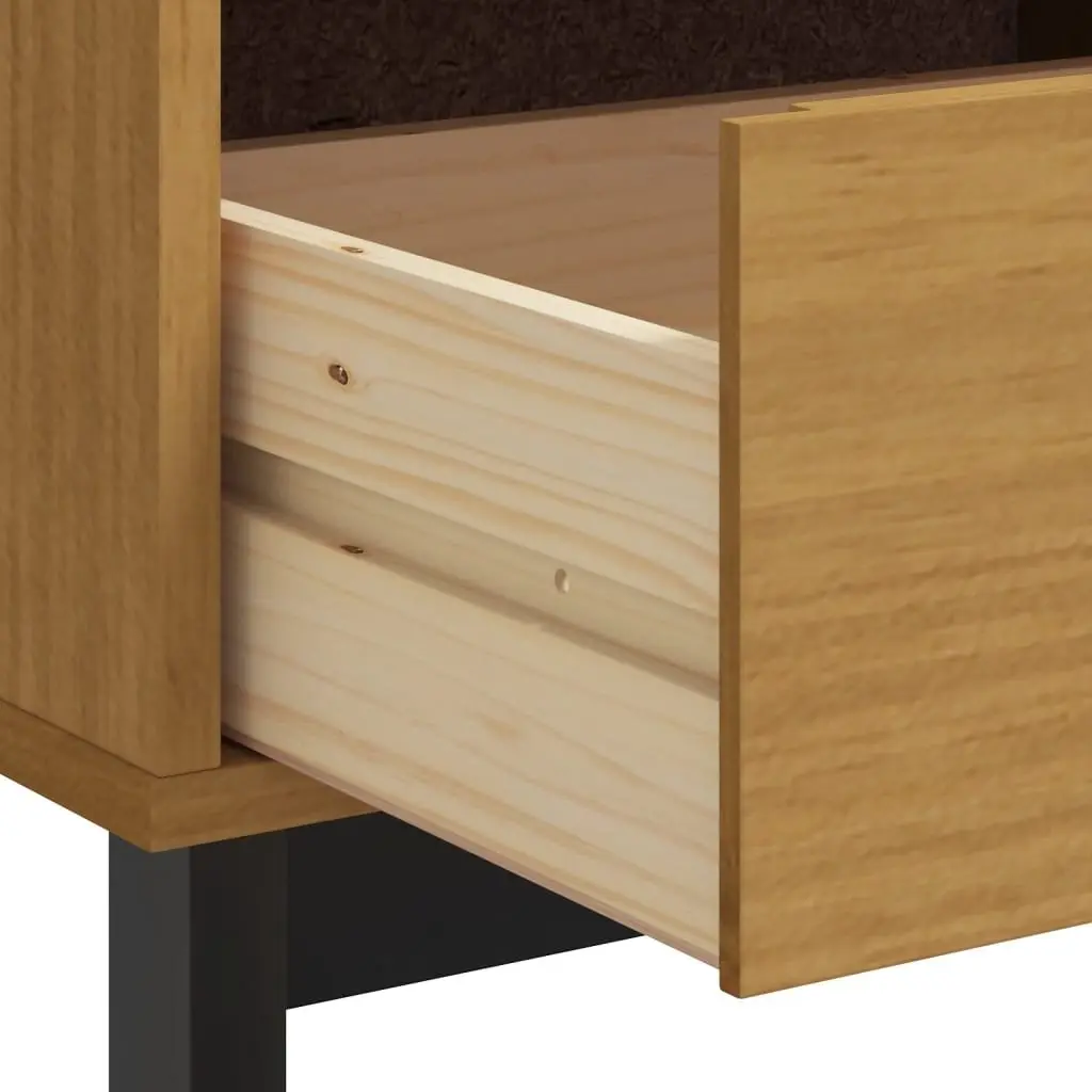 Brown Solid Pine Wood TV Cabinet 110x40x50 cm Media Unit with Storage