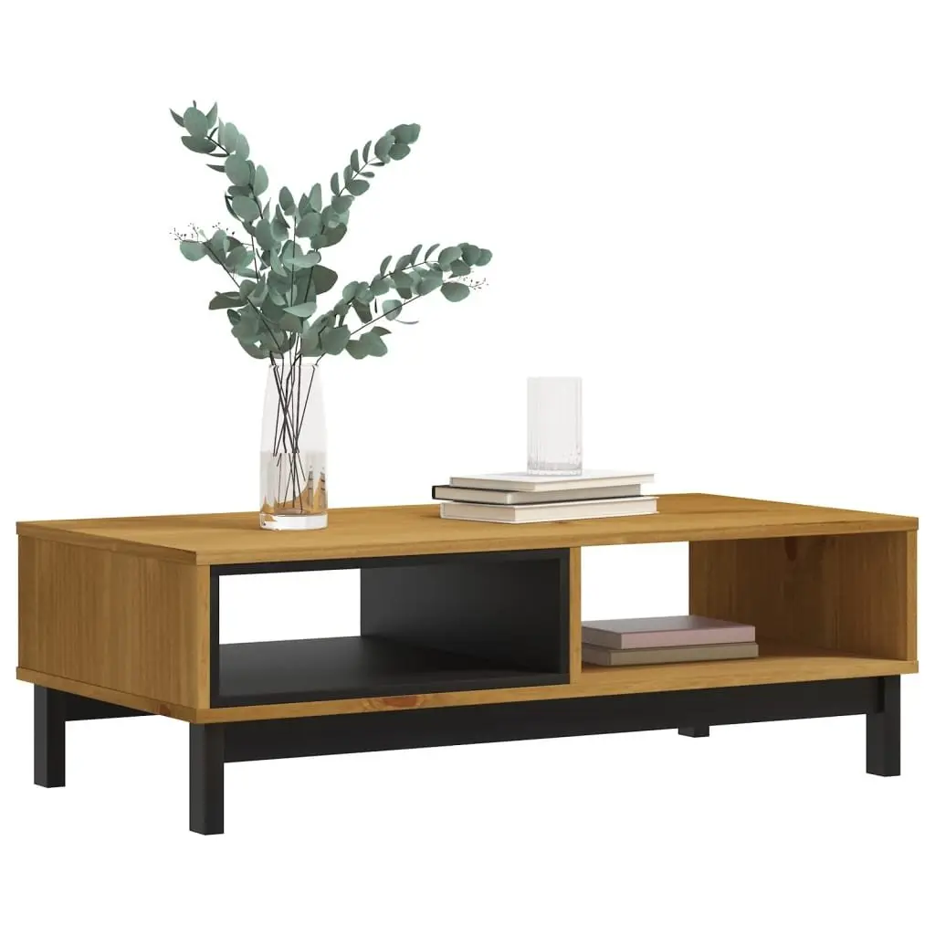 Coffee Table Solid Pine Wood 100L x 50W x 32.5H cm Brown Living Room Accent Furniture Storage