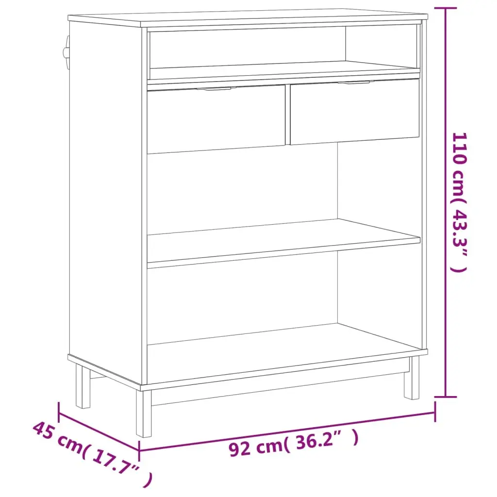 Bar Table Solid Pine Wood Brown 92x45x110cm Sturdy Top with Ample Storage for Kitchen Dining Room Furniture
