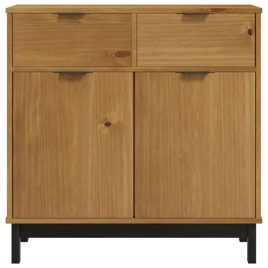 Wooden Storage Cabinet Sideboard Brown Solid Pine 80cm Wide 40cm Deep 80cm High Furniture Display
