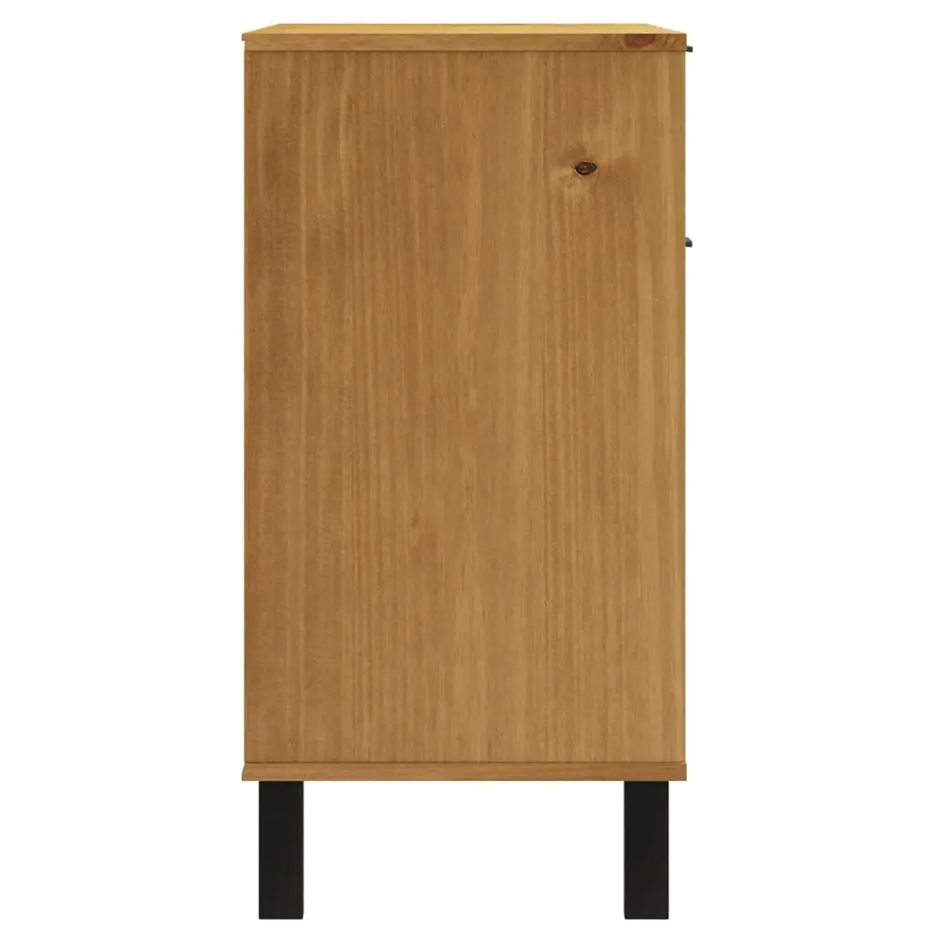 Wooden Storage Cabinet Sideboard Brown Solid Pine 80cm Wide 40cm Deep 80cm High Furniture Display