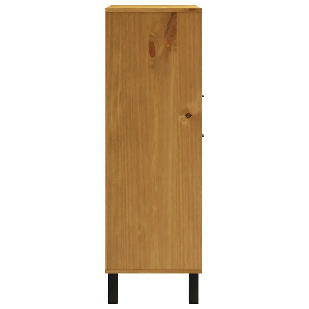 Highboard Storage Cabinet Engineered Wood 92cm W x 40cm D x 122.5cm H Brown