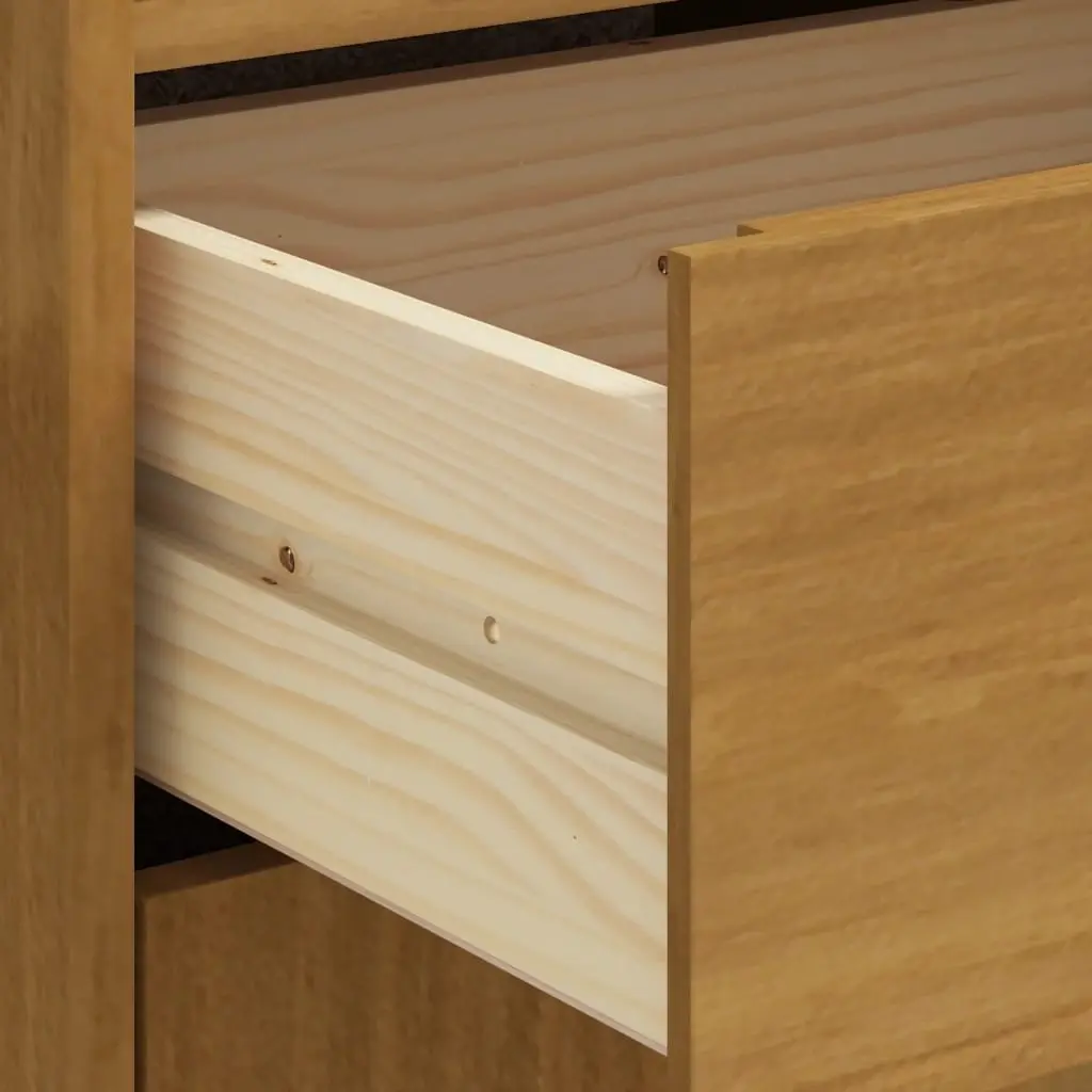 Highboard Storage Cabinet Engineered Wood 92cm W x 40cm D x 122.5cm H Brown