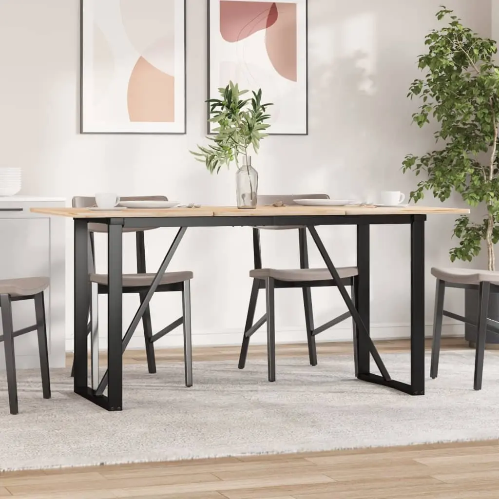 Steel O-Frame Dining Table Legs Black 120x60x73cm Industrial Furniture Base