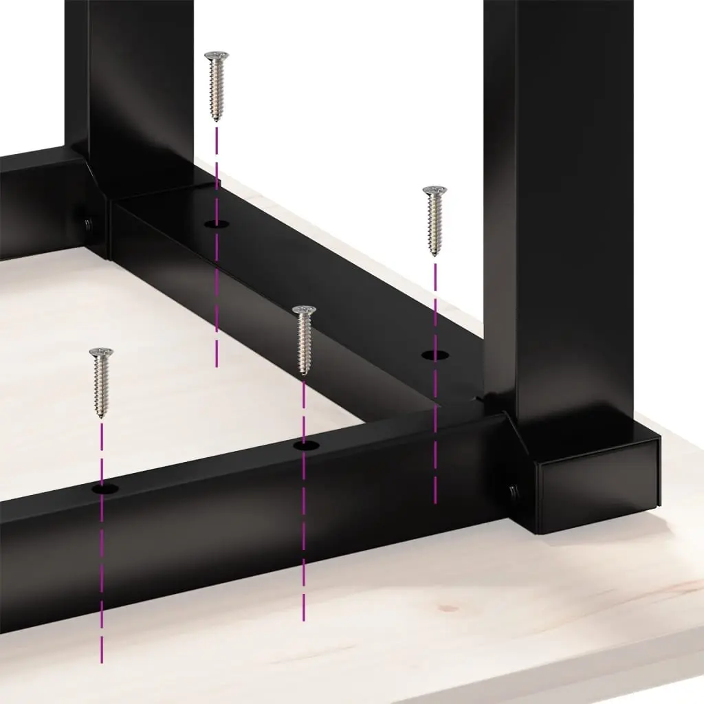 Steel O-Frame Dining Table Legs Black 120x60x73cm Industrial Furniture Base