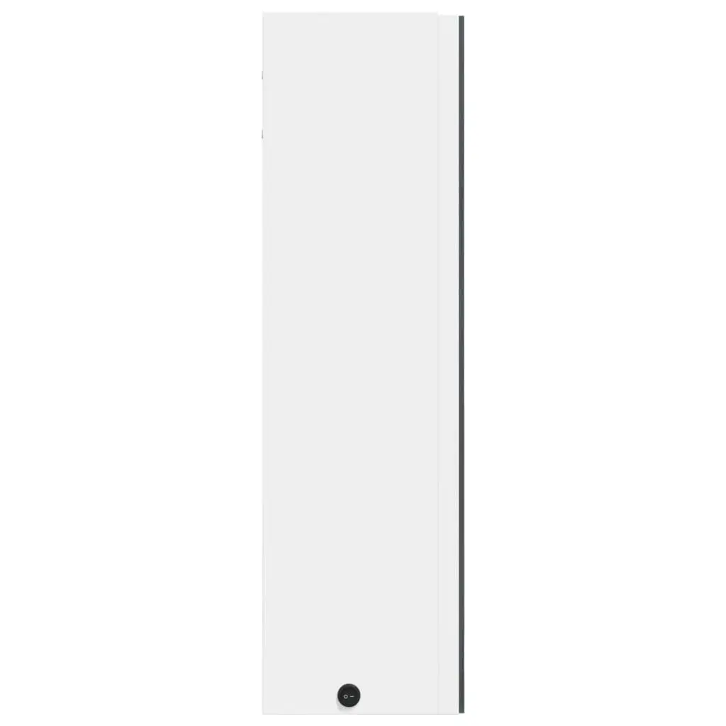 Bathroom Mirror Cabinet Engineered Wood Wall-Mounted 60x13x52cm White with LED Light