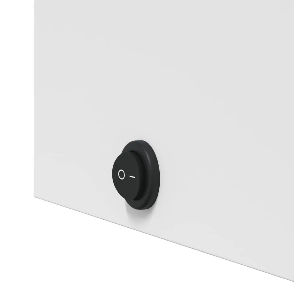 Bathroom Mirror Cabinet Engineered Wood Wall-Mounted 60x13x52cm White with LED Light