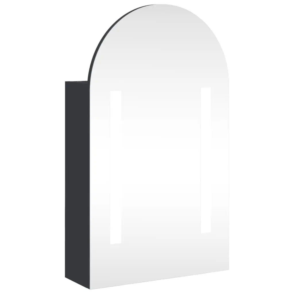 Grey Arched Bathroom Cabinet LED Light Wall-Mounted 42x13x70cm