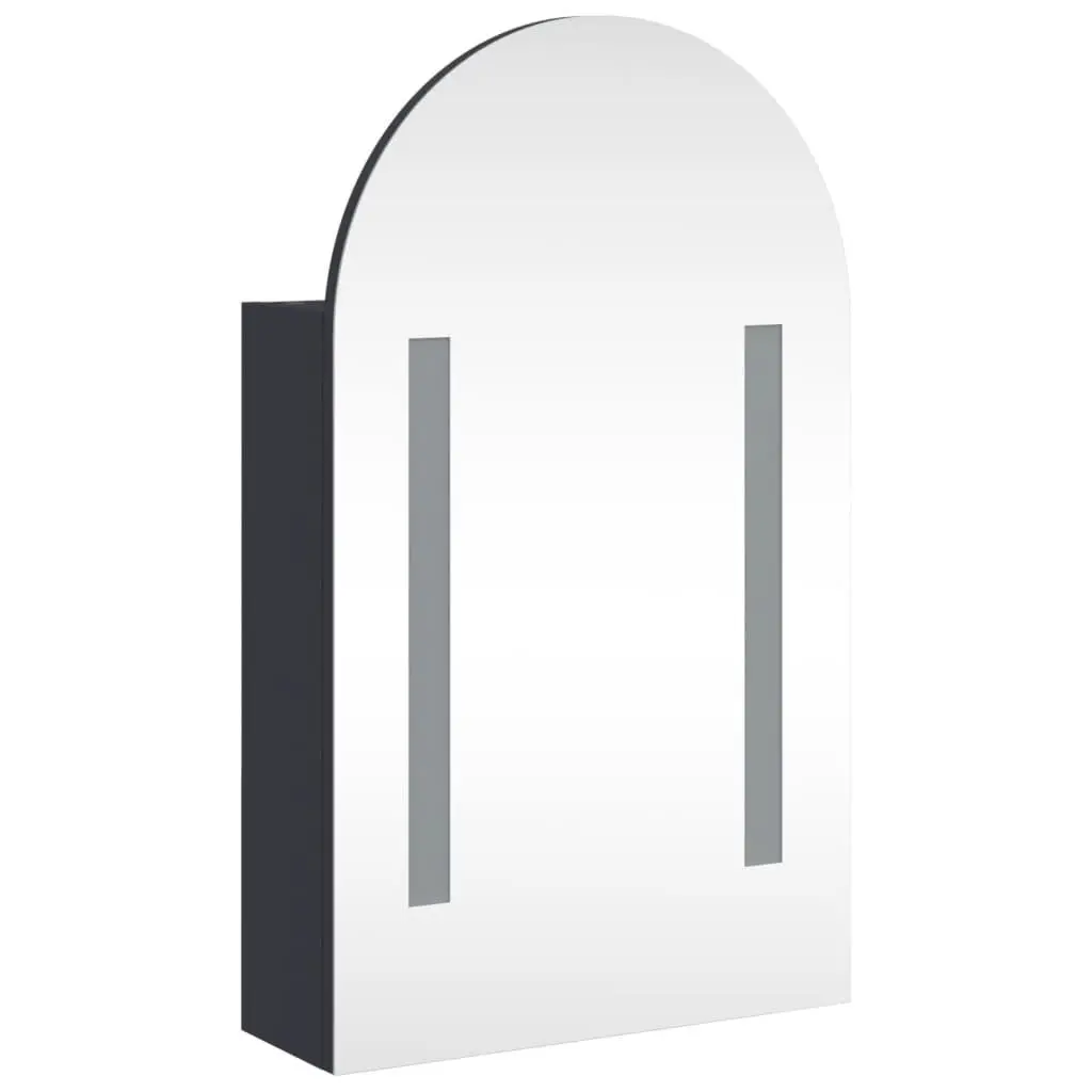 Grey Arched Bathroom Cabinet LED Light Wall-Mounted 42x13x70cm