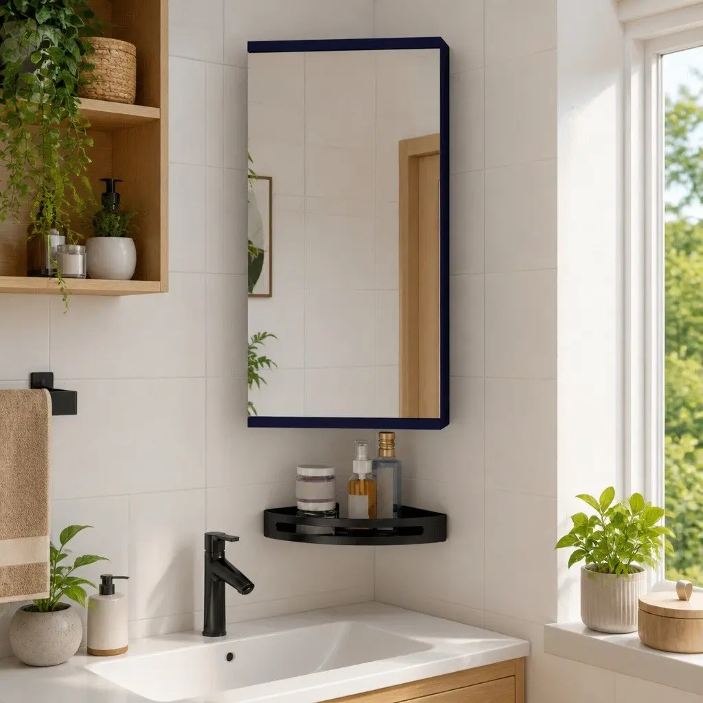 Corner Bathroom Cabinet Engineered Wood 30x24x60cm Grey Wall-Mounted Storage