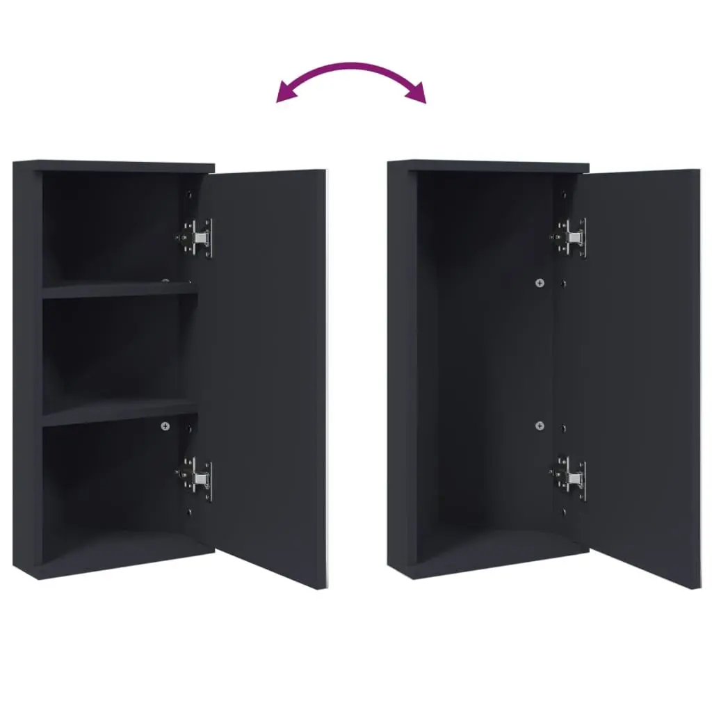 Corner Bathroom Cabinet Engineered Wood 30x24x60cm Grey Wall-Mounted Storage