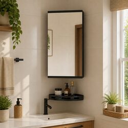 Corner Bathroom Mirror Cabinet for Home Use 30x24x60cm