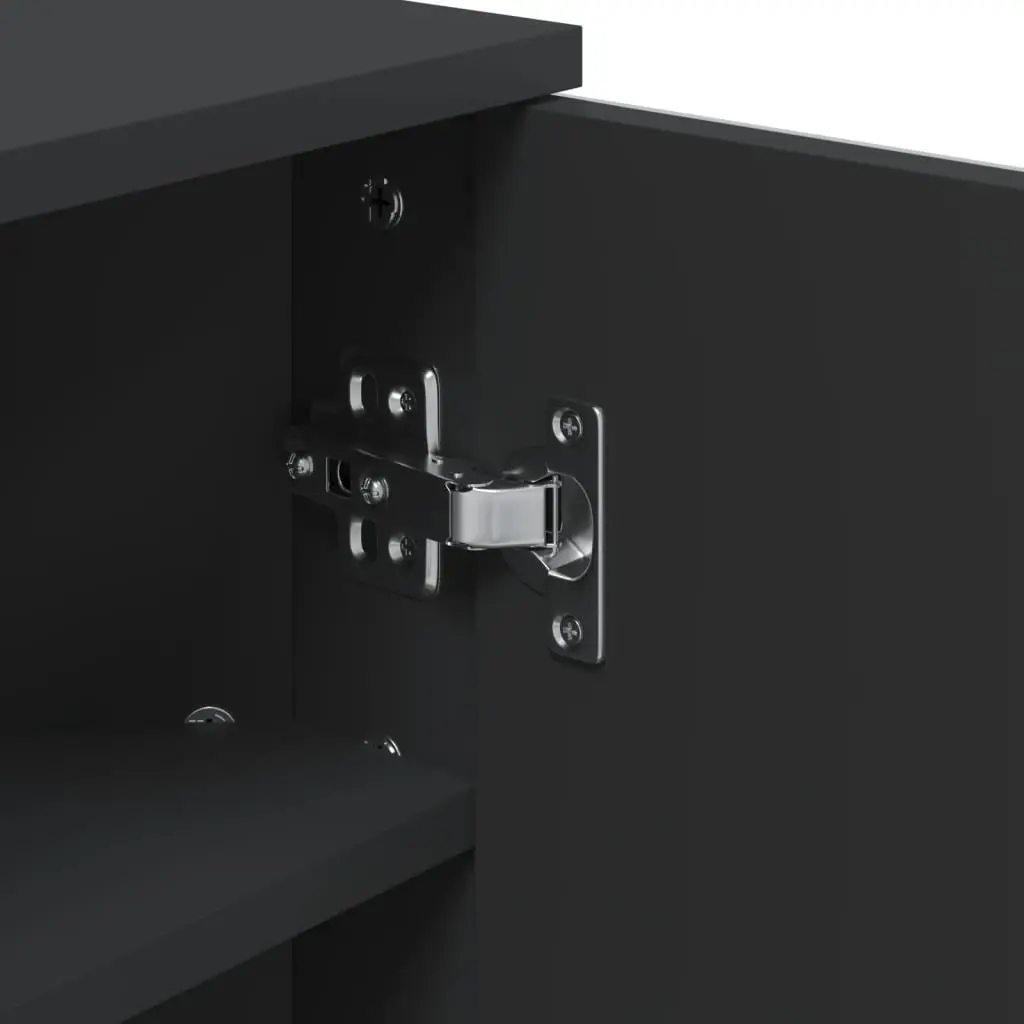 Corner Bathroom Mirror Cabinet Engineered Wood Wall-Mounted 30x24x60cm Black