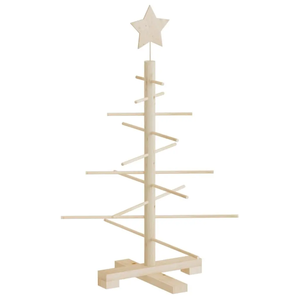 Wooden Christmas Tree Decoration 75cm Solid Pine Wood Disassembly Holiday Home