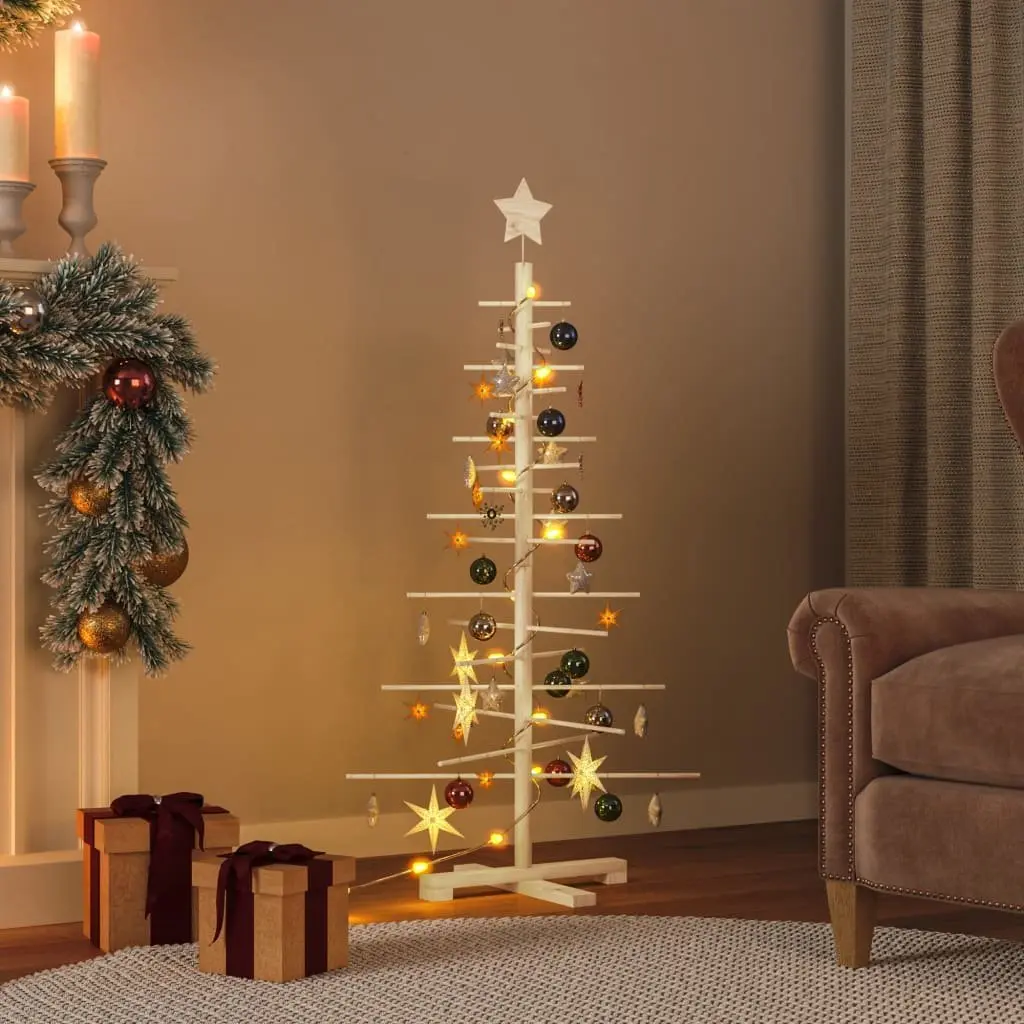 125cm Rustic Wooden Christmas Tree for Festive Spaces