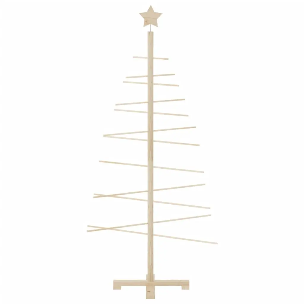 Wooden Christmas Tree Decoration Solid Pine Wood 150cm Brown Disassemblable