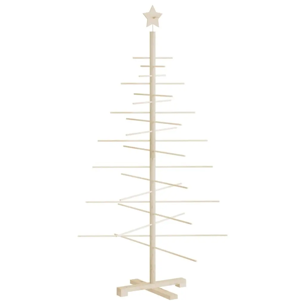 Wooden Christmas Tree Decoration Solid Pine Wood 150cm Brown Disassemblable