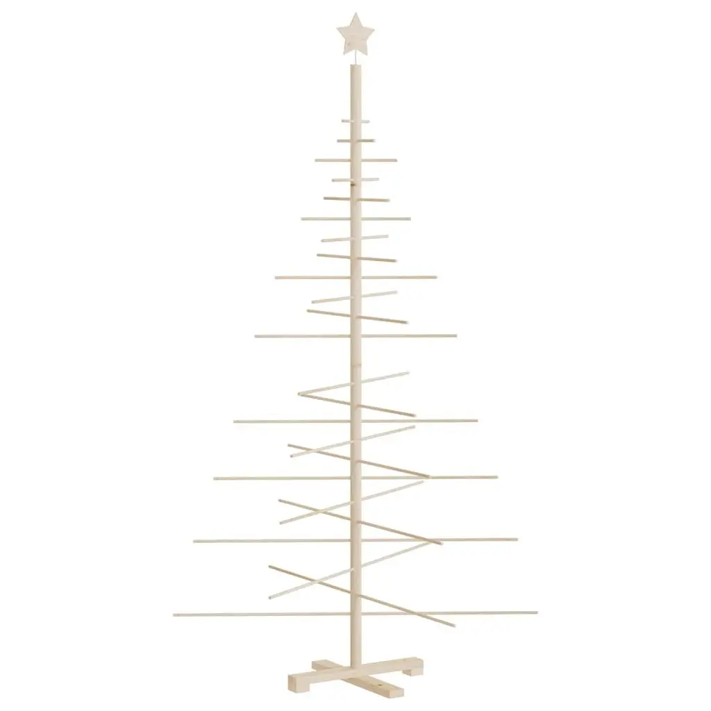 180cm Christmas Tree Decoration Solid Pine Wood Stand Bamboo Branches Rustic Seasonal