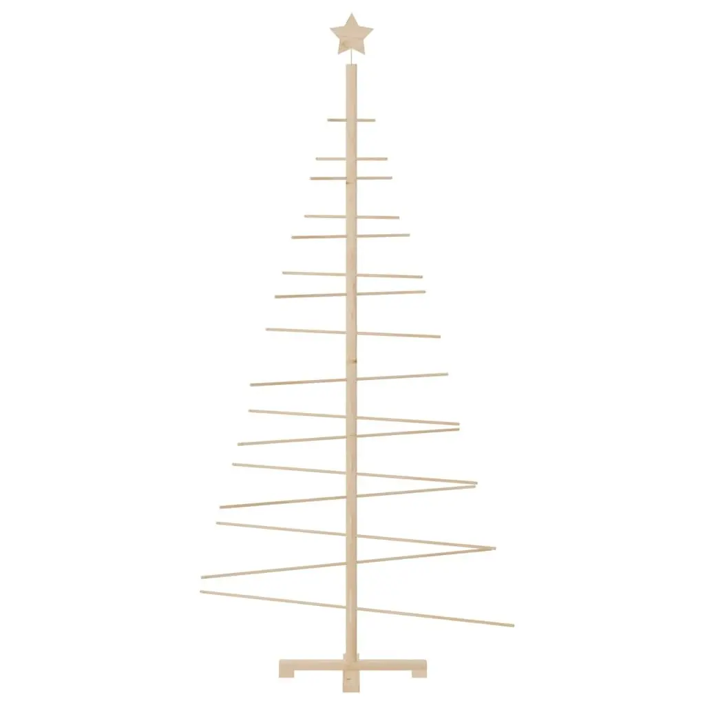 180cm Christmas Tree Decoration Solid Pine Wood Stand Bamboo Branches Rustic Seasonal