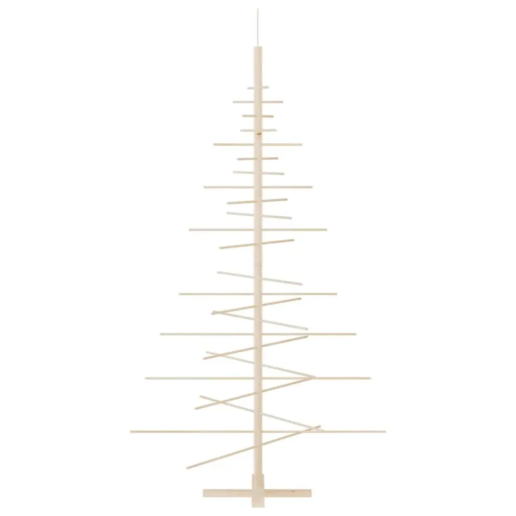 180cm Christmas Tree Decoration Solid Pine Wood Stand Bamboo Branches Rustic Seasonal
