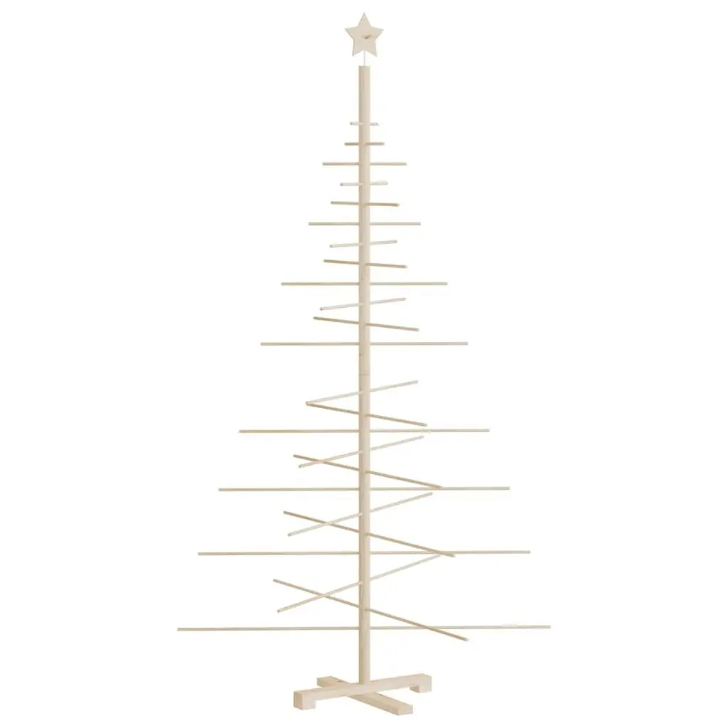 180cm Christmas Tree Decoration Solid Pine Wood Stand Bamboo Branches Rustic Seasonal