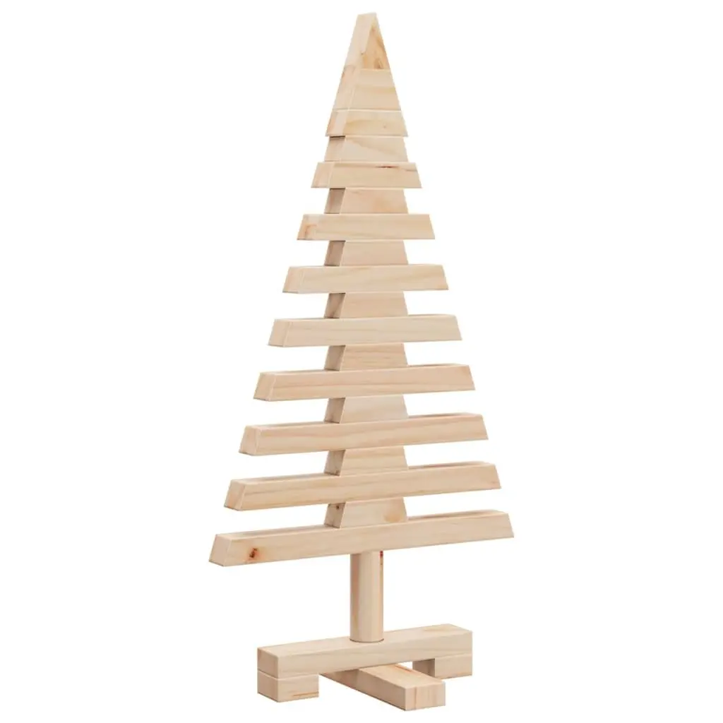 Solid Pine Wood Christmas Tree Decoration 60cm Rustic Home Holiday Seasonal Brown
