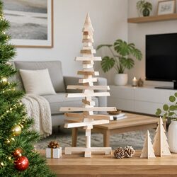 90cm Pine Wood Christmas Tree for Home Celebrations
