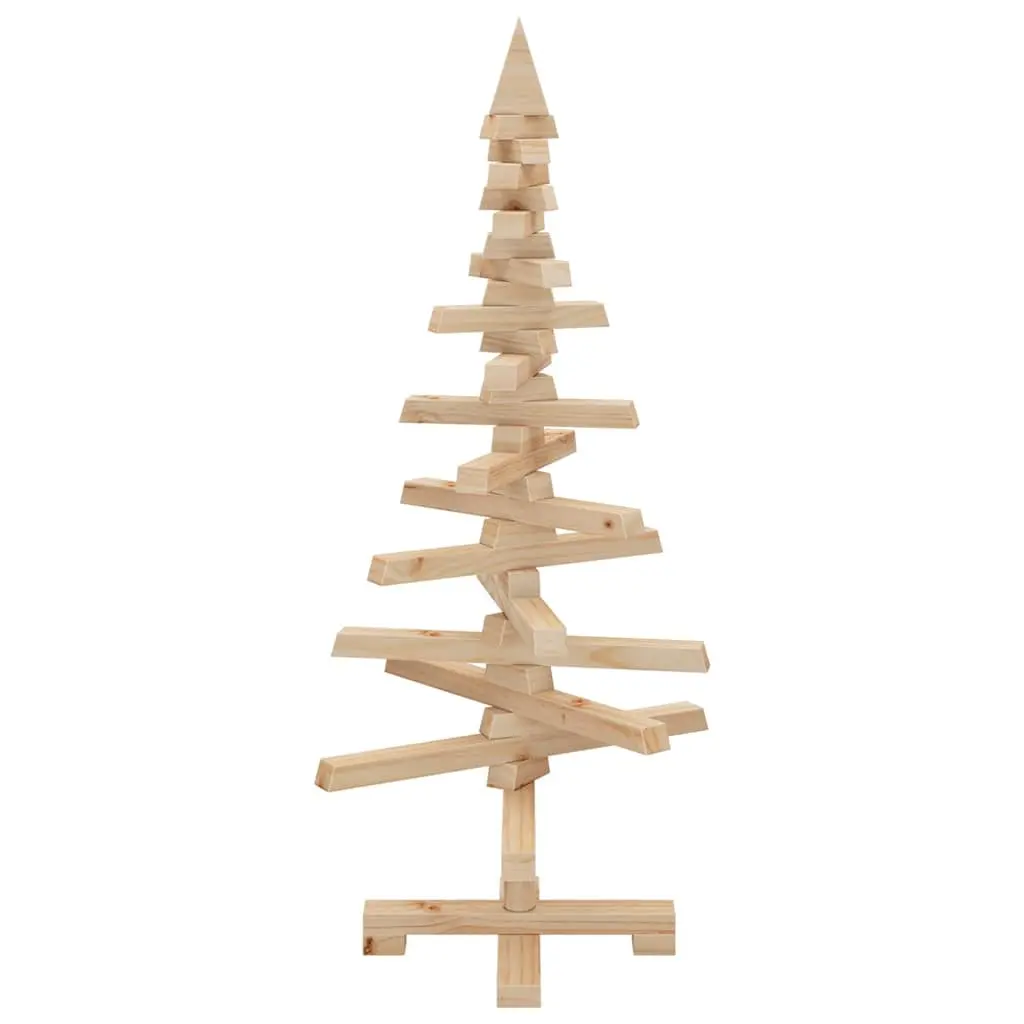 Rustic Wooden Christmas Tree 90cm Solid Pine Brown Home Decor