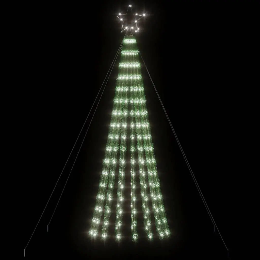 LED Christmas Tree 275 LEDs Cool White 180cm Pre-Lit Xmas Tree Indoor Outdoor