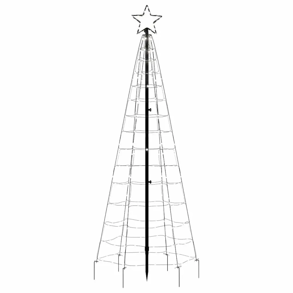 LED Christmas Tree with Spikes 220 Cold White Lights 8 Effects 180cm Outdoor