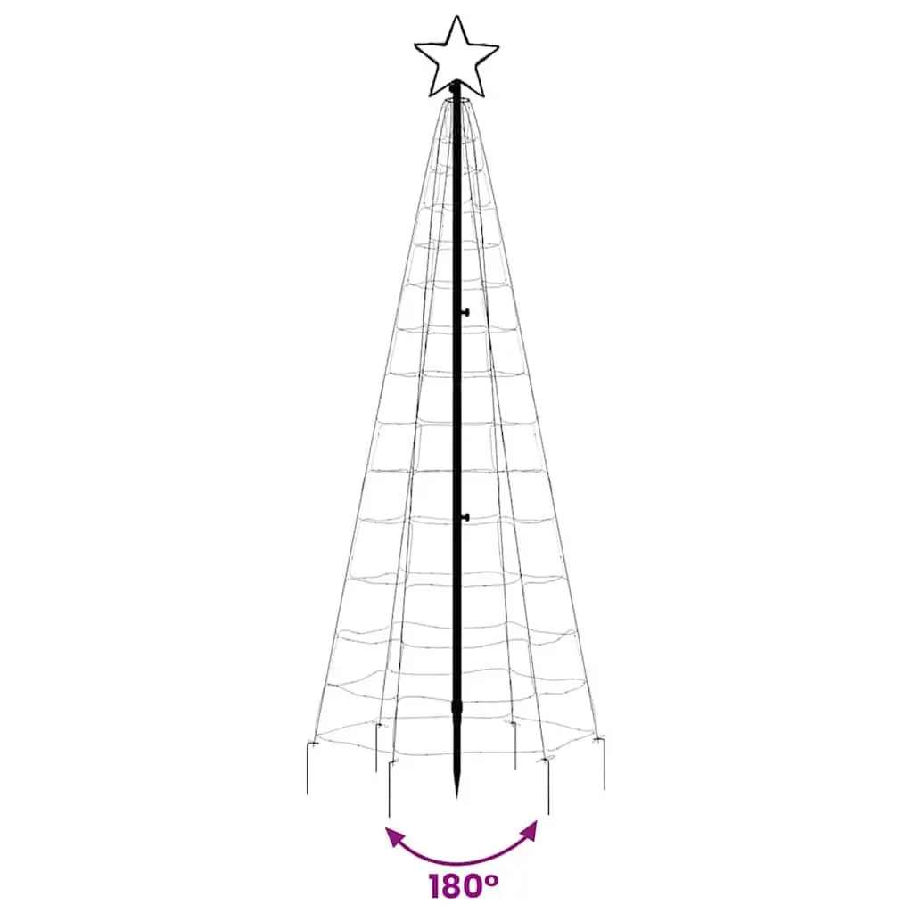 LED Christmas Tree with Spikes 220 Cold White Lights 8 Effects 180cm Outdoor