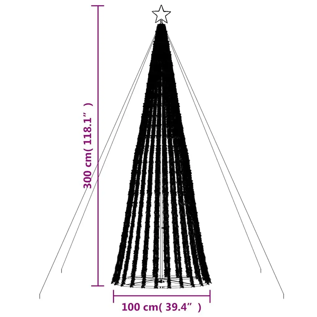 LED Christmas Tree Green Pine Needles 300cm Warm White Lights