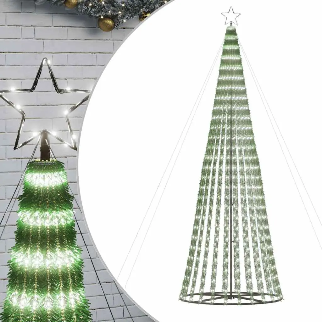 LED Christmas Tree 300cm 688 Cold White Lights 8 Effects Indoor Outdoor
