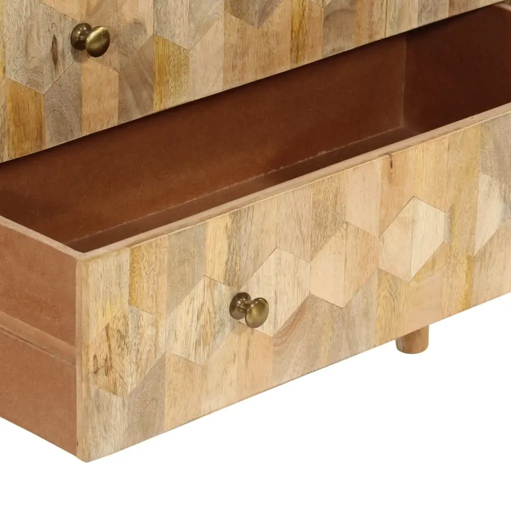 Storage Chest Drawer Cabinet Retro Style 3 Drawers Brown Solid Mango Wood