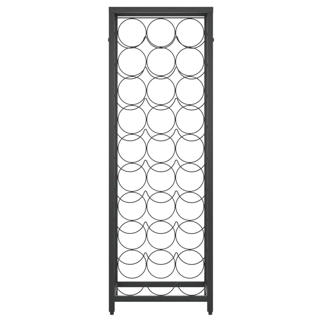 Wine Rack for 27 Bottles Black Wrought Iron Wall Mount Storage Display Stand