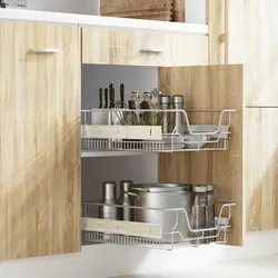 Practical Pull-Out Wire Baskets for Kitchen Organization