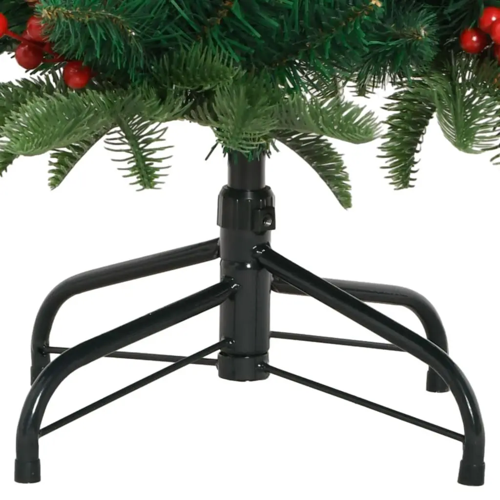 Artificial Christmas Tree Hinged 150cm Green PE with Cones and Berries