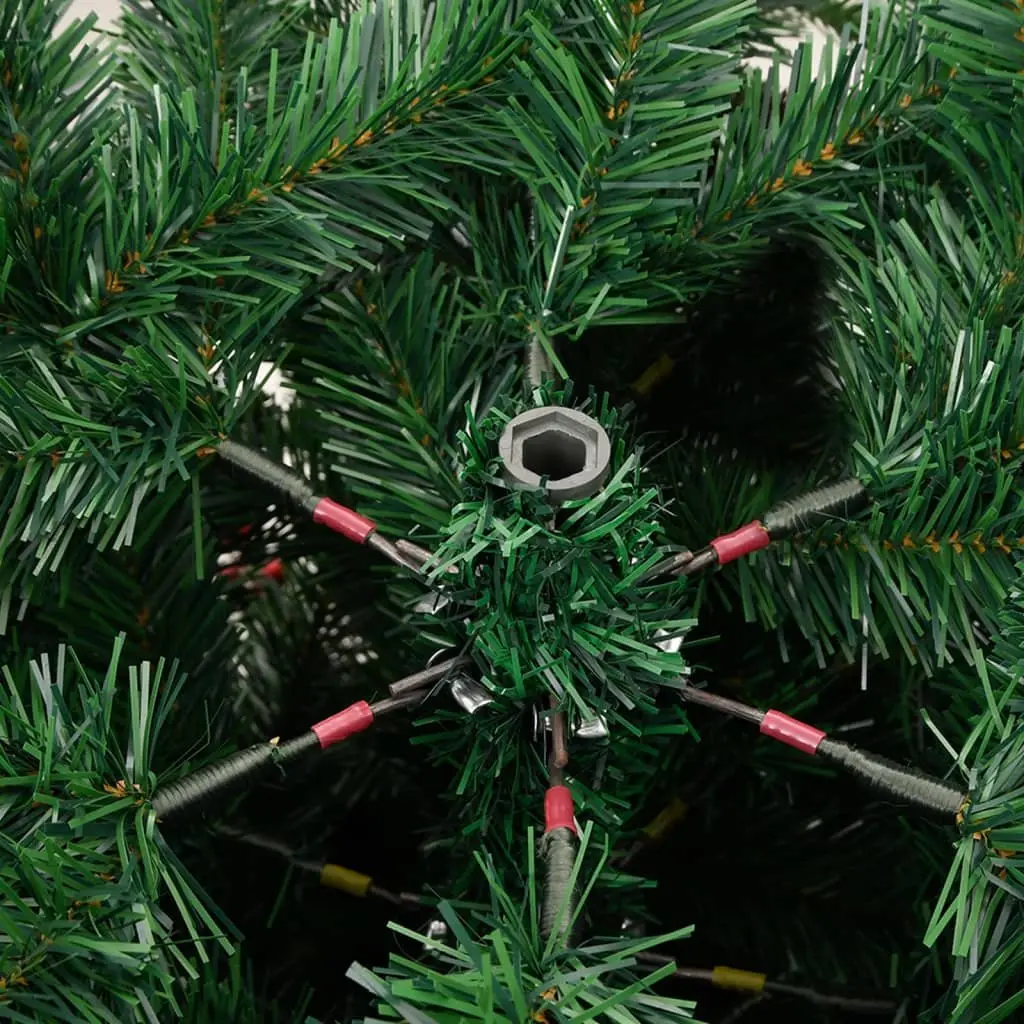 Artificial Christmas Tree Hinged 180cm Green PE Tips with Cones and Berries