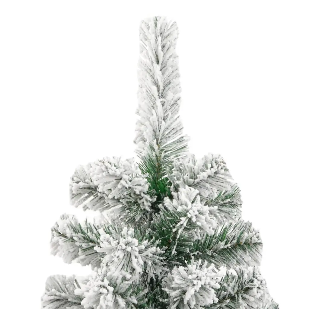 Artificial Hinged Christmas Tree 210cm White Flocked Snow Holiday Seasonal Decor