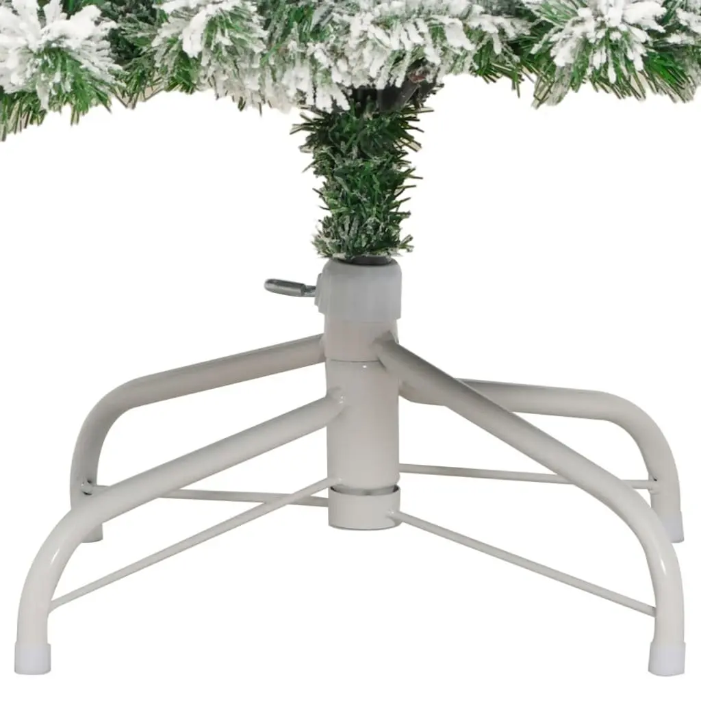 Artificial Hinged Christmas Tree 210cm White Flocked Snow Holiday Seasonal Decor