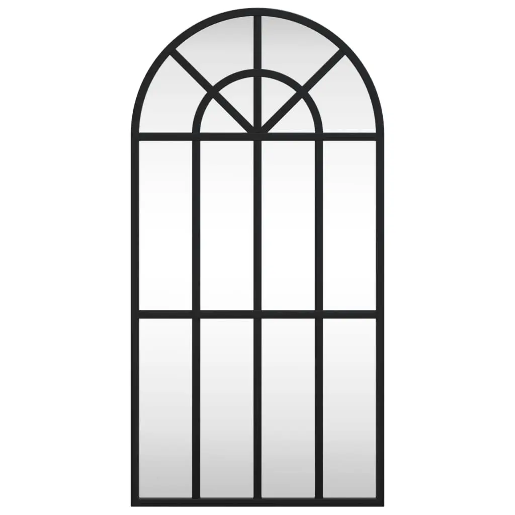 Wall Mirror Iron Frame Arch 30x60 cm Black Home Decor