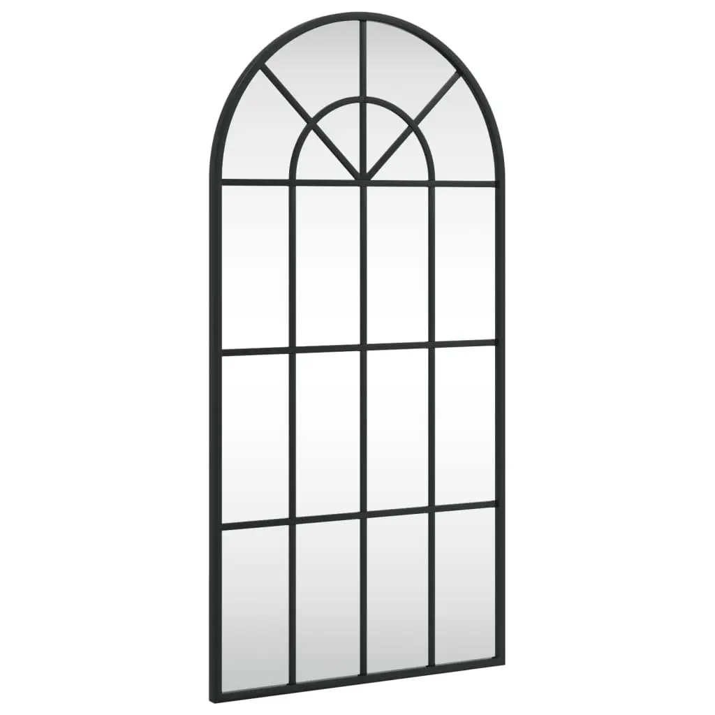 Arch Wall Mirror Iron Frame 40x80 cm Black