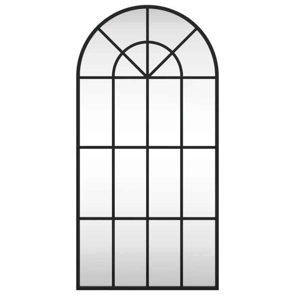Arch Wall Mirror Iron Frame 40x80 cm Black