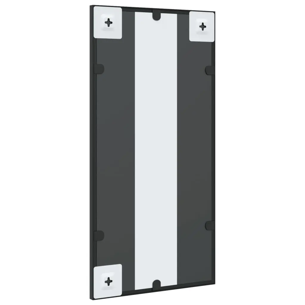 Wall Mirror Iron Frame 30x60 cm Black Rectangle Vertical Horizontal Mount