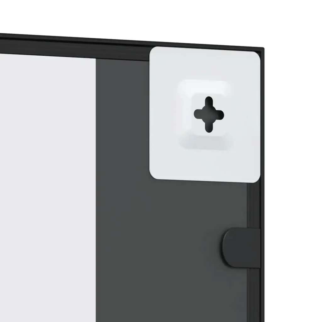 Wall Mirror Iron Frame Black 40x80cm Vertical Horizontal Mounting