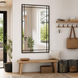 Black Iron Frame Wall Mirror 60x100 cm for Your Home